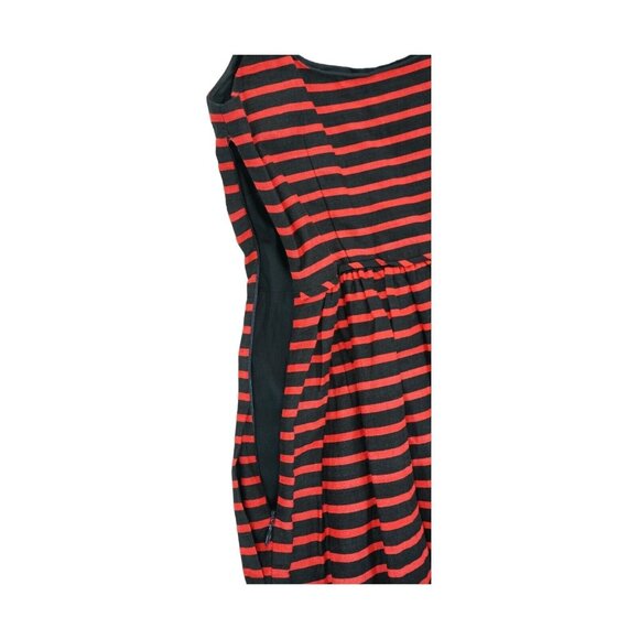 J Crew Dress Red Derby Striped Linen Cocktail Size 2 Linen blend Fit and Flare - Picture 6 of 6